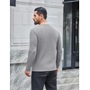 image:imageCOOFANDY Mens Henley Shirts Long Sleeve Casual Pullover Button TShirtLight Grey