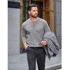image:imageCOOFANDY Mens Henley Shirts Long Sleeve Casual Pullover Button TShirtLight Grey