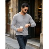 image:imageCOOFANDY Mens Henley Shirts Long Sleeve Casual Pullover Button TShirtLight Grey