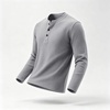 image:imageCOOFANDY Mens Henley Shirts Long Sleeve Casual Pullover Button TShirtLight Grey
