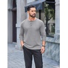 image:imageCOOFANDY Mens Henley Shirts Long Sleeve Casual Pullover Button TShirtLight Grey