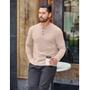 image:imageCOOFANDY Mens Henley Shirts Long Sleeve Casual Pullover Button TShirtLight Khaki