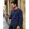 image:imageCOOFANDY Mens Henley Shirts Long Sleeve Casual Pullover Button TShirtNavy Blue