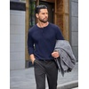 image:imageCOOFANDY Mens Henley Shirts Long Sleeve Casual Pullover Button TShirtNavy Blue