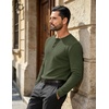 image:imageCOOFANDY Mens Henley Shirts Long Sleeve Casual Pullover Button TShirtOlive Green