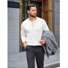 image:imageCOOFANDY Mens Henley Shirts Long Sleeve Casual Pullover Button TShirtWhite