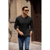 image:imageCOOFANDY Mens Henley TShirts Long Sleeve Casual Cotton Pullover ShirtBlack