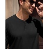 image:imageCOOFANDY Mens Henley TShirts Long Sleeve Casual Cotton Pullover ShirtBlack