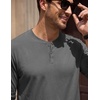 image:imageCOOFANDY Mens Henley TShirts Long Sleeve Casual Cotton Pullover ShirtGrey