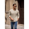 image:imageCOOFANDY Mens Henley TShirts Long Sleeve Casual Cotton Pullover ShirtLight Khaki