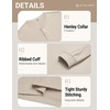image:imageCOOFANDY Mens Henley TShirts Long Sleeve Casual Cotton Pullover ShirtLight Khaki