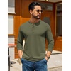 image:imageCOOFANDY Mens Henley TShirts Long Sleeve Casual Pullover Shirt Basic TopsArmy Green