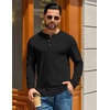 image:imageCOOFANDY Mens Henley TShirts Long Sleeve Casual Pullover Shirt Basic TopsBlack