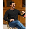 image:imageCOOFANDY Mens Henley TShirts Long Sleeve Casual Pullover Shirt Basic TopsBlack