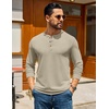 image:imageCOOFANDY Mens Henley TShirts Long Sleeve Casual Pullover Shirt Basic TopsKhaki