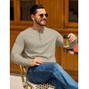 image:imageCOOFANDY Mens Henley TShirts Long Sleeve Casual Pullover Shirt Basic TopsKhaki