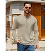 image:imageCOOFANDY Mens Henley TShirts Long Sleeve Casual Pullover Shirt Basic TopsKhaki