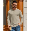 image:imageCOOFANDY Mens Henley TShirts Long Sleeve Casual Pullover Shirt Basic TopsKhaki