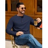 image:imageCOOFANDY Mens Henley TShirts Long Sleeve Casual Pullover Shirt Basic TopsNavy Blue