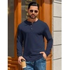 image:imageCOOFANDY Mens Henley TShirts Long Sleeve Casual Pullover Shirt Basic TopsNavy Blue