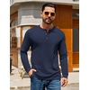 image:imageCOOFANDY Mens Henley TShirts Long Sleeve Casual Pullover Shirt Basic TopsNavy Blue