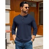 image:imageCOOFANDY Mens Henley TShirts Long Sleeve Casual Pullover Shirt Basic TopsNavy Blue