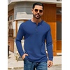 image:imageCOOFANDY Mens Henley TShirts Long Sleeve Casual Pullover Shirt Basic TopsRoyal Blue