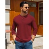 image:imageCOOFANDY Mens Henley TShirts Long Sleeve Casual Pullover Shirt Basic TopsWine Red