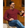 image:imageCOOFANDY Mens Henley TShirts Long Sleeve Casual Pullover Shirt Basic TopsWine Red