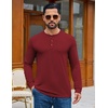 image:imageCOOFANDY Mens Henley TShirts Long Sleeve Casual Pullover Shirt Basic TopsWine Red