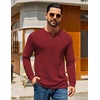 image:imageCOOFANDY Mens Henley TShirts Long Sleeve Casual Pullover Shirt Basic TopsWine Red