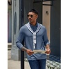 image:imageCOOFANDY Mens Long Sleeve Polo Shirts Casual Basic Lightweight Button TeeDeep Blue