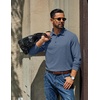 image:imageCOOFANDY Mens Long Sleeve Polo Shirts Casual Basic Lightweight Button TeeDeep Blue