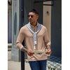 image:imageCOOFANDY Mens Long Sleeve Polo Shirts Casual Basic Lightweight Button TeeKhaki