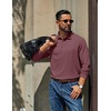 image:imageCOOFANDY Mens Long Sleeve Polo Shirts Casual Basic Lightweight Button TeeWine Red
