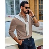 image:imageCOOFANDY Mens Long Sleeve Polo Shirts Cotton Casual Polos Button Tee ShirtKhaki