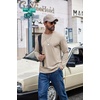 image:imageCOOFANDY Mens Long Sleeve Shirts Crew Neck Cotton TShirt Casual ShirtsLight Khaki