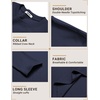 image:imageCOOFANDY Mens Long Sleeve Shirts Crew Neck Cotton TShirt Casual ShirtsNavy