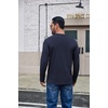 image:imageCOOFANDY Mens Long Sleeve Shirts Crew Neck Cotton TShirt Casual ShirtsNavy