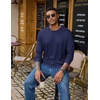 image:imageCOOFANDY Mens Long Sleeve T Shirt Cotton Blend Casual Tee ShirtsNavy Blue