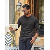 image:imageCOOFANDY Mens Long Sleeve T Shirt Heavyweight Crew Neck TShirt Premium Cotton Tee01dark Heather