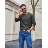 image:imageCOOFANDY Mens Long Sleeve T Shirt Heavyweight Crew Neck TShirt Premium Cotton Tee01dark Heather