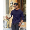 image:imageCOOFANDY Mens Long Sleeve T Shirt Heavyweight Crew Neck TShirt Premium Cotton TeeDark Blue