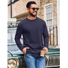 image:imageCOOFANDY Mens Long Sleeve T Shirt Heavyweight Crew Neck TShirt Premium Cotton TeeDark Blue