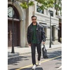 image:imageCOOFANDY Mens Long Sleeve T Shirt Heavyweight Crew Neck TShirt Premium Cotton TeeDark Green