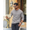 image:imageCOOFANDY Mens Long Sleeve T Shirt Heavyweight Crew Neck TShirt Premium Cotton TeeLight Heather