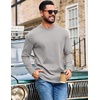 image:imageCOOFANDY Mens Long Sleeve T Shirt Heavyweight Crew Neck TShirt Premium Cotton TeeLight Heather
