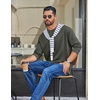 image:imageCOOFANDY Mens Long Sleeve T Shirt Heavyweight Crew Neck TShirt Premium Cotton TeeOlive Green