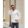 image:imageCOOFANDY Mens Long Sleeve T Shirt Heavyweight Crew Neck TShirt Premium Cotton TeeWhite