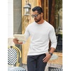 image:imageCOOFANDY Mens Long Sleeve T Shirt Heavyweight Crew Neck TShirt Premium Cotton TeeWhite